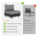 Modular Armless Chairs With Coffee Table For Garden (Set of 2) - Gray by HouseOfZazla