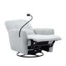 270 Degree Swivel Electric Recliner Home Theater Seating Single Reclining Sofa Rocking Motion Recliner with a Phone Holder for Living Room, Grey