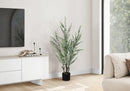 44" Tall Artificial Eucalyptus Plant with Black Pot by HouseOfZazla