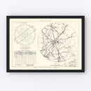 Vintage Map of the Mather Air Force Base Vicinity, 1952