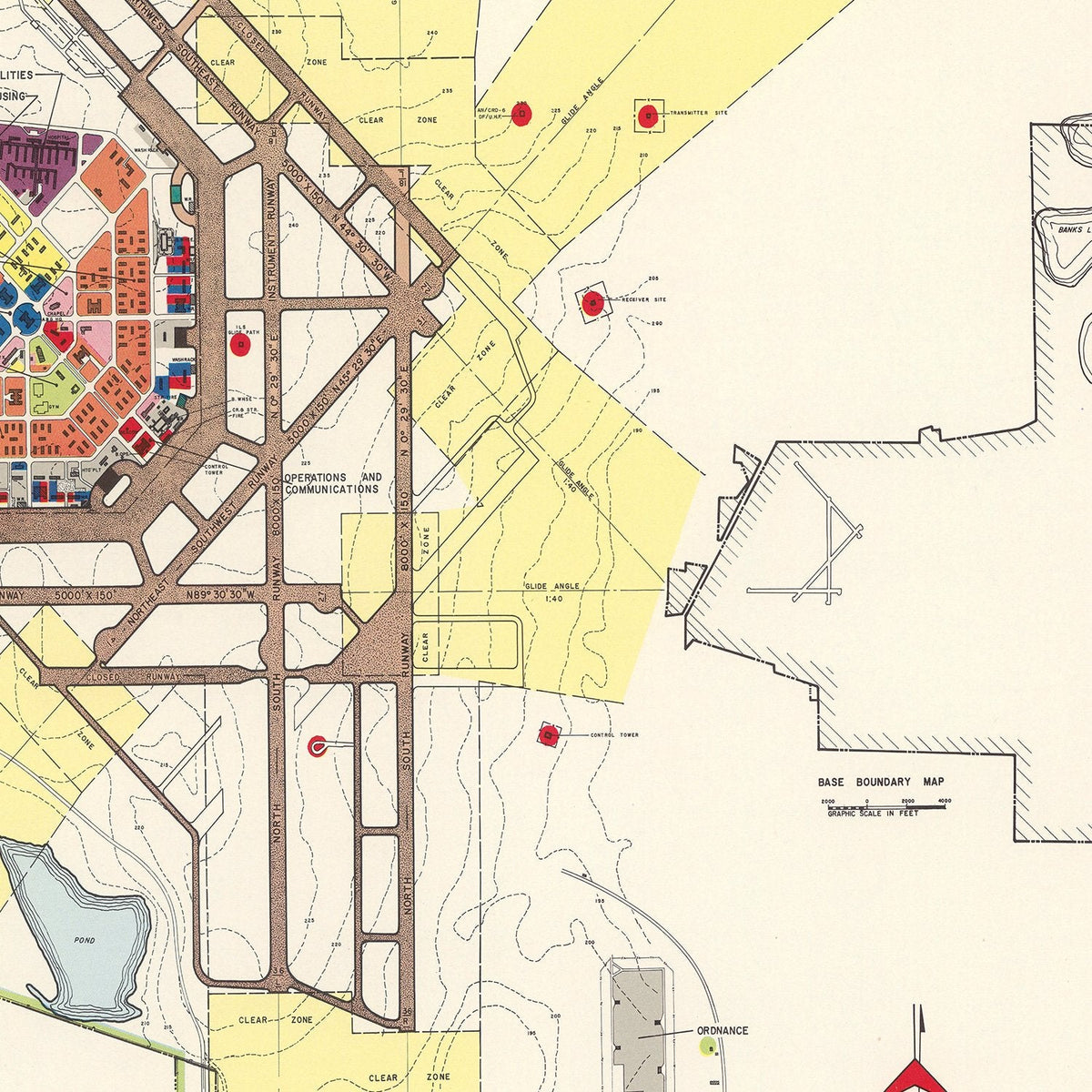 Vintage Map of Moody Air Force Base, 1951, photo 2 of 5