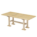 Topmax - 6 Piece Farmhouse Extendable Dining Table Set Trestle Kitchen Table Set With Removable Leaf And Upholstered Dining Chair And Bench For Dining Room by HouseOfZazla