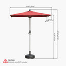 Rectangle Patio Umbrella with Crank Lift and Tilt Function, Brick by HouseOfZazla