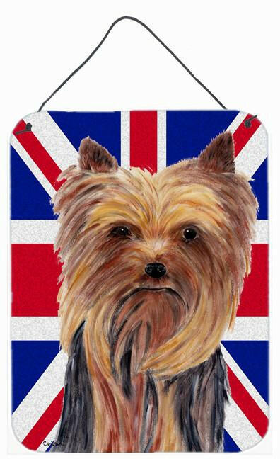 Yorkie with English Union Jack British Flag Wall or Door Hanging Prints SC9822DS1216