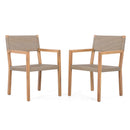 Outdoor Dining Chairs for Patios and Gardens (Set of 2) - Light Brown Multi / Light Teak