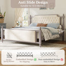 King Size Upholstered Platform Bed with Button Tufted Headboard by HouseOfZazla