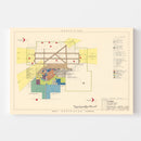 Vintage Map of Perrin Air Force Base, 1952
