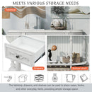 52"Modern and Contemporary Curved Console Table Sofa Table Entryway Table for Hallway Living Room Bedroom with 4 Drawers and 1 Shelf