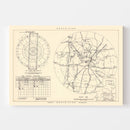 Vintage Map of the Perrin Air Force Base Vicinity, 1952