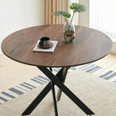 Mid-Century Dining Table For 4 - 6 People With Round Table Top, Pedestal Dining Table, End Table Leisure Coffee Table, Cross Leg by HouseOfZazla