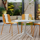 4 Piece Set Of Modern Striped Color Blocking Single Chairs With Round Table by Unique Piece Furniture