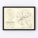 Vintage Map of the Randolph Air Force Base Vicinity, 1950