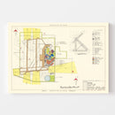Vintage Map of Reese Air Force Base, 1952