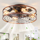 20'' Mounting Type Caged Ceiling Fan with Lights and Remote Control by HouseOfZazla