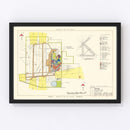 Vintage Map of Reese Air Force Base, 1952