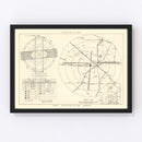 Vintage Map of the Reese Air Force Base Vicinity, 1952