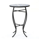 Outdoor Round Side Table with Mosaic-Style Top