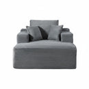 Convertible Chaise Lounge Chair With Wide Armrest & Throw Pillows