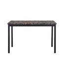 Furniture 5 Piece Metal Dinette Set with Faux Marble Top - Black