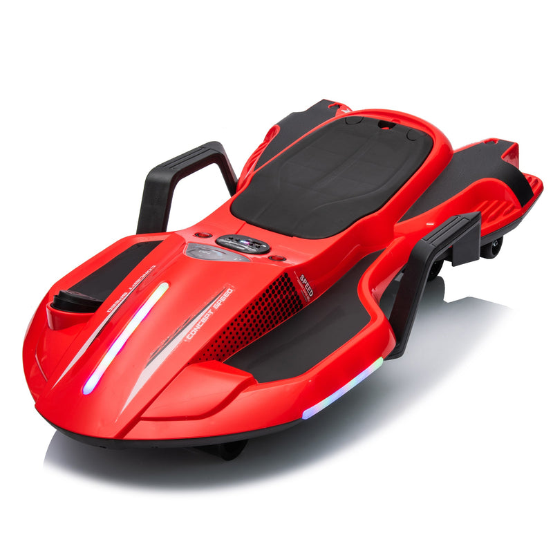 24V Kids Ride On Electric scooter w/ helmet knee pads,24v ride on toy for kids,Spray function,2WD 400w wheel-hub motor,5.59-6.84MPH,Gravity Steering,Use for 1-2 hours,Exercise your child age 6+.