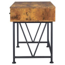 3 Drawer Writing Desk With Handles - Brown