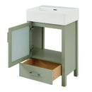 Bathroom Vanity With Ceramic Sink And Ample Storage, Ideal For Small Bathrooms by HouseOfZazla