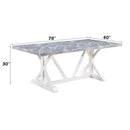 Hollyn - Dining Table With Engineered Stone Top - Engineered Stone & White
