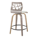 Folia - Contemporary Fixed Height Stool With Swivel With Round Footrest (Set of 2) by HouseOfZazla