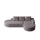 Modern Curved Sofa, L-Shaped Modular Sectional Set With 3 Pillows by HouseOfZazla