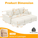 Deep Seat Convertible Sofa With Soft Pillows And Ottomans by HouseOfZazla