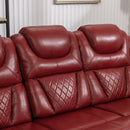 Home Theater Seating Manual Recliner Chair With Center Console And Led Light Strip For Living Room by HouseOfZazla