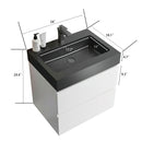 Alice - Bathroom Vanity With Large Storage, Sink Wall Mounted Floating Bathroom Vanity For Modern Bathroom, One-Piece Sink Basin Without Drain And Faucet