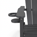 HDPE Bar Height Adirondack Chair with Cup Holder - Gray