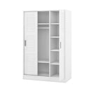 3-Door Shutter Wardrobe with shelves, White