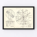Vintage Map of the Wichita Municipal Airport Vicinity, 1952