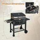 24-Inch Barrel Charcoal Grill with 2 Folding Side Tables and 544 sq.in Cooking Area by LJGDeals