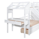 Bunk Bed With Storage Staircase, Slide, Desk, Drawers, And Shelves by HouseOfZazla