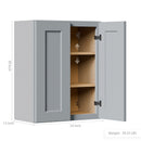 Gray Shaker Solid Wood Wall Cabinet with Soft-Close Doors by HouseOfZazla