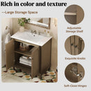 Vintage Bathroom Vanity With Ceramic Sink, Adjustable Shelves by HouseOfZazla