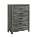 Denver - 5 Drawer Chest - Gray