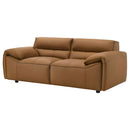Buxton Top Grain Leather Upholstered Loveseat Orange