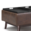 Owen - Tray Top Small Coffee Table Upholstered Storage Ottoman by HouseOfZazla