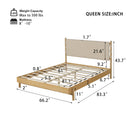 Premium Rubber Wood Platform Bed Frame, Queen Size with Headboard by HouseOfZazla