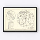Vintage Map of the Atterbury Air Force Base Vicinity, 1953