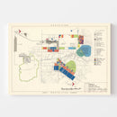 Vintage Map of Beale Air Force Base, 1952