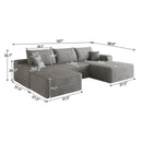 107" Cloud Sectional Sofa with 1 Ottoman