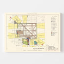 Vintage Map of Long Beach Municipal Airport, 1952