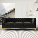 Luxurious Sofa With Legs, Modern Chesterfield Design, Tufted Upholstery, 3 Seat Couch For Living Room And Office by HouseOfZazla