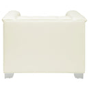 Earline - Upholstered Track Arm Accent Chair - White by HouseOfZazla