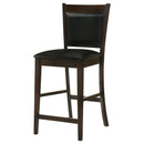 Upholstered Counter Height Stools (Set of 2) - Black / Espresso by HouseOfZazla